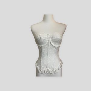 Victorias Secret Gold Label 1980’s White Lace Corset RARE